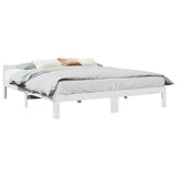 Bed Frame without Mattress White 180x200 cm Super King Solid Wood Pine 859236