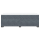 ZNTS Box Spring Bed with Mattress Dark Grey 90x200 cm Velvet 3285258