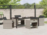 Garden Dining Set 5 pcs Light Grey Poly Rattan 3380707