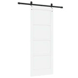 Sliding Door ORKDAL 78 x 202 cm Engineered Wood White and Black 3450301