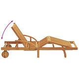 Sun Lounger Solid Acacia Wood Taupe 4105530