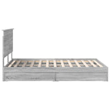 Storage Bed Grey Sonoma 140 x 200 cm Engineered Wood 3409557
