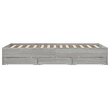 Bed Frame with Drawers without Mattress Grey Sonoma 135x190 cm Double 3207313