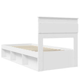 Bed Frame with Headboard White 100 x 200 cm Solid Pine Wood 3409791