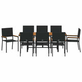 Garden Dining Set 9 pcs Black and Brown Poly Rattan 3365432