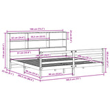 Bookcase Bed without Mattress White 180x200 cm Super King Solid Wood Pine 3321906