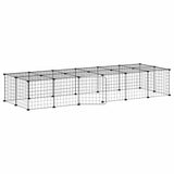 28-Panel Pet Cage with Door Black 35x35 cm Steel 3114056