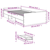 Bed Frame with Drawers without Mattress Black 100x200 cm 3280329