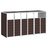 Wheelie Bin Storage for Triple Bins Brown 216x81x115 cm Steel 4006182