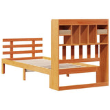 Bookcase Bed without Mattress Wax Brown 75x190 cm Small Single Solid Wood Pine 3322806