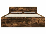 Bed Frame Smoked Oak 140 x 190 cm Engineered Wood 3408575