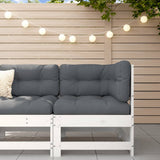 Garden Corner Sofa White Solid Wood Pine 825472