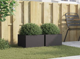 Planters 2 pcs Black 32x30x29 cm Steel 841536