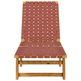 Sun Loungers 2 pcs Red Solid Wood Acacia and Fabric 3214211