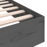 Bed Frame without Mattress Grey Solid Wood 75x190 cm Small Single Small Single 820064