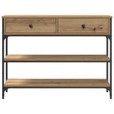 Console Table Artisan Oak 100 x 25 x 75 cm Engineered Wood 863512
