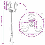 Garden Light White 61 x 53 x 235 cm Aluminium and Glass 42000334