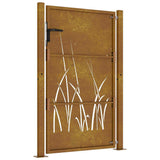 Garden Gate 100x150 cm Corten Steel Grass Design 153175