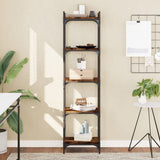 Bookcase 5-Tier Smoked Oak 40x30x154 cm Engineered Wood 837639
