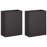 Garden Planter 2 pcs Black 40 x 20 x 40 cm Cold-rolled Steel 8005401