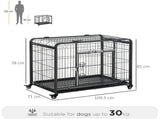 Metal Dog Cage Kennel Locking Door & Wheels Removable Tray Openable Top For Large Pets 109.5 x 71 x T3398P548131