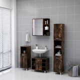 Bathroom Mirror Cabinet Smoked Oak 62.5x20.5x64cm Engineered Wood 826351