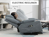 Power Lift Recliner Chair with Pocket Spring, Electric Lift Chair with Wide Backrest, Grey T3398P530765