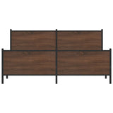 Metal Bed Frame without Mattress Brown Oak 200x200 cm 3301376