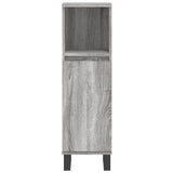 Bathroom Cabinet Grey Sonoma 30x30x100 cm Engineered Wood 831570