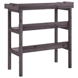 Plant Table with Shelves Grey 78x38x82.5 cm Solid Wood Fir 156354