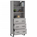 Highboard Grey Sonoma 69.5x34x180 cm Engineered Wood 3189411