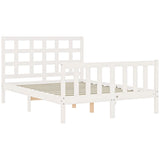 Bed Frame without Mattress White Small Double Solid Wood Pine 3192072