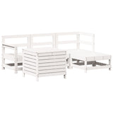 5 Piece Garden Sofa Set White Solid Wood Pine 3250501