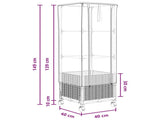 Garden Planter with Greenhouse Cover&Wheels Light Grey PP 3422932