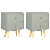 Bedside Cabinets 2 pcs Grey 40x30x50 cm Solid Pinewood 285227