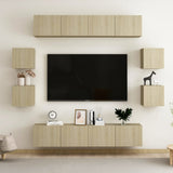 8 Piece TV Cabinet Set Sonoma Oak Engineered Wood 3078963