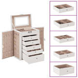 Jewellery Box 6-Layer with Mirror Lockable White 4103564