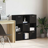 Book Cabinet Black Oak 90x28x90 cm Engineered Wood 862503