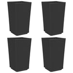 Garden Planters 4 pcs Black 32.5x32.5x57 cm PP 367853