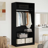 Wardrobe with Shelf Black Oak 100 x 50 x 200 cm Engineered Wood 3329297