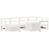 7 Piece Garden Sofa Set White Solid Wood Pine 3250973