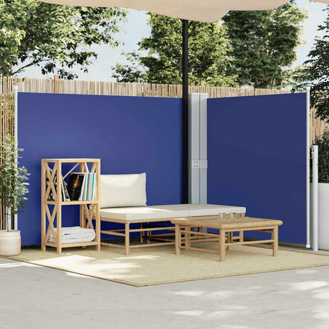 Retractable Side Awning Blue 140x600 cm 48458