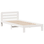 ZNTS Bed Frame without Mattress White 100x200 cm Solid Wood Pine 3309906
