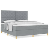 Box Spring Bed with Headboard Light grey 180 x 200 cm Fabric 3339714