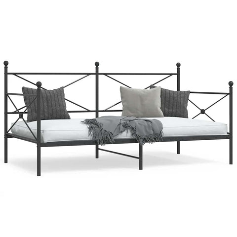 Day Bed without Mattress Black 100x190 cm Steel 4104669