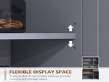 180cm Freestanding Kitchen Cabinet, Modern Storage Cupboard with Open Countertop, Drawer and 6 T3398P378045