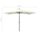 ZNTS Garden Parasol with LEDs and Steel Pole Sand 2x3 m 313787