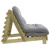 Futon Sofa Bed with Mattress 100x206x11 cm Impregnated Wood Pine 846770