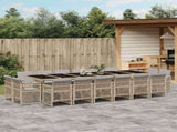 17 Piece Garden Dining Set with Cushions Mix Beige Poly Rattan 3210888