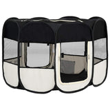 Foldable Dog Playpen with Carrying Bag Black 125x125x61 cm 171007